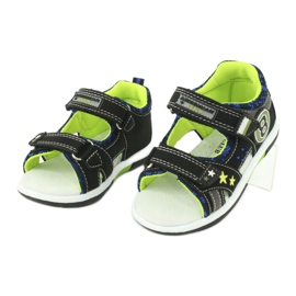 American Club Sandalias Inserto de cuero decorado con ocho y estrellas DR14/20 Negro y verde 2