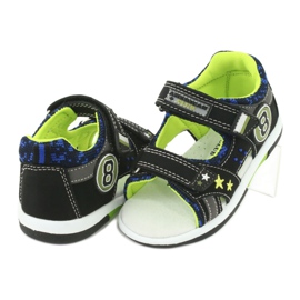 American Club Sandalias Inserto de cuero decorado con ocho y estrellas DR14/20 Negro y verde 3