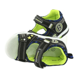 American Club Sandalias Inserto de cuero decorado con ocho y estrellas DR14/20 Negro y verde 5