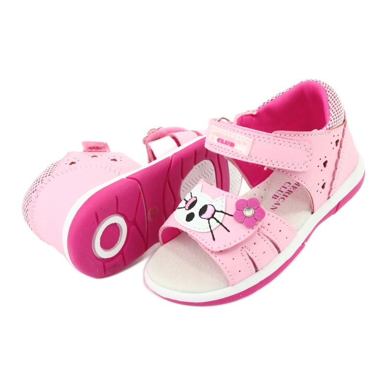 American Club DR22/20 sandalias americanas gatitos rosados ​​para niñas 3
