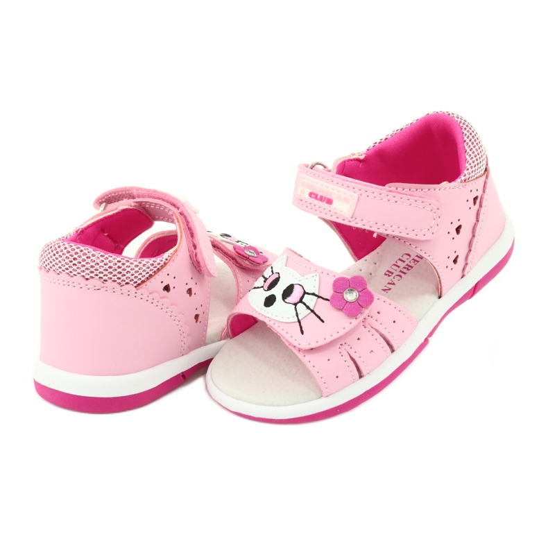 American Club DR22/20 sandalias americanas gatitos rosados ​​para niñas 2
