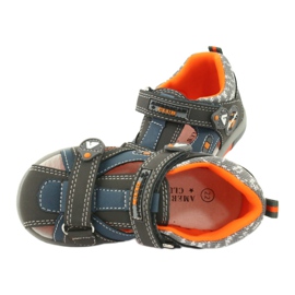 Sandalias de niño con velcro American Club DR09 / 20 azul naranja gris 4