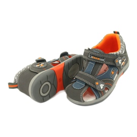 Sandalias de niño con velcro American Club DR09 / 20 azul naranja gris 3