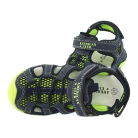 Sandalias en piel American Club XD06 / 20 azul marino verde 4