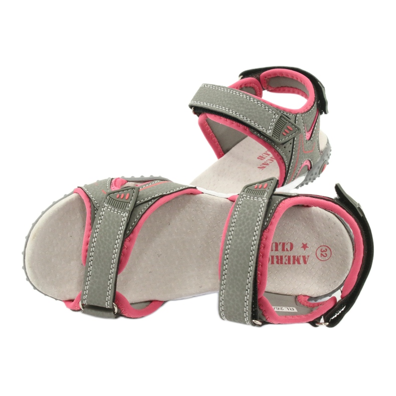 American Club Sandalias Inserto de cuero deportivo RL26/20 gris/coral 4