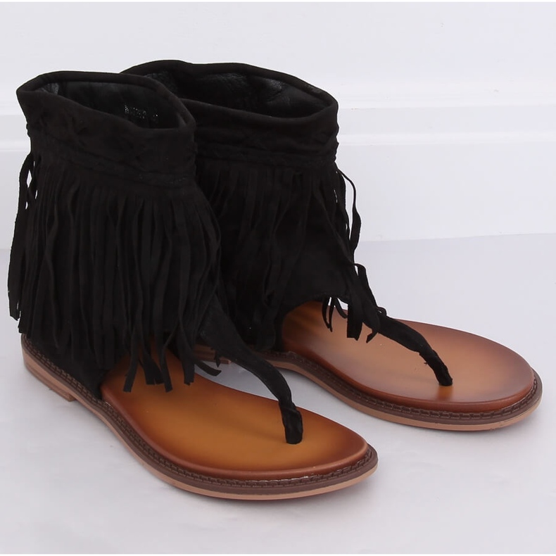 Chanclas negras con empeine NS129P Negro 2 Chanclas negras con empeine NS129P Negro 2