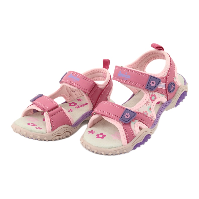 American Club Sandalias de niña de color púrpura HL17/19 americano rosado 2