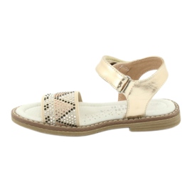 American Club Sandalias de oro para niñas con lentejuelas de cuero Inserto GC08/20 dorado 2