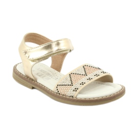 American Club Sandalias de oro para niñas con lentejuelas de cuero Inserto GC08/20 dorado 1 American Club Sandalias de oro para niñas con lentejuelas de cuero Inserto GC08/20 dorado 1