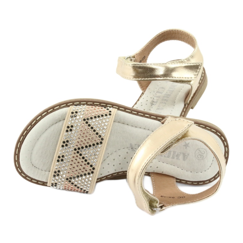 American Club Sandalias de oro para niñas con lentejuelas de cuero Inserto GC08/20 dorado 5 American Club Sandalias de oro para niñas con lentejuelas de cuero Inserto GC08/20 dorado 5