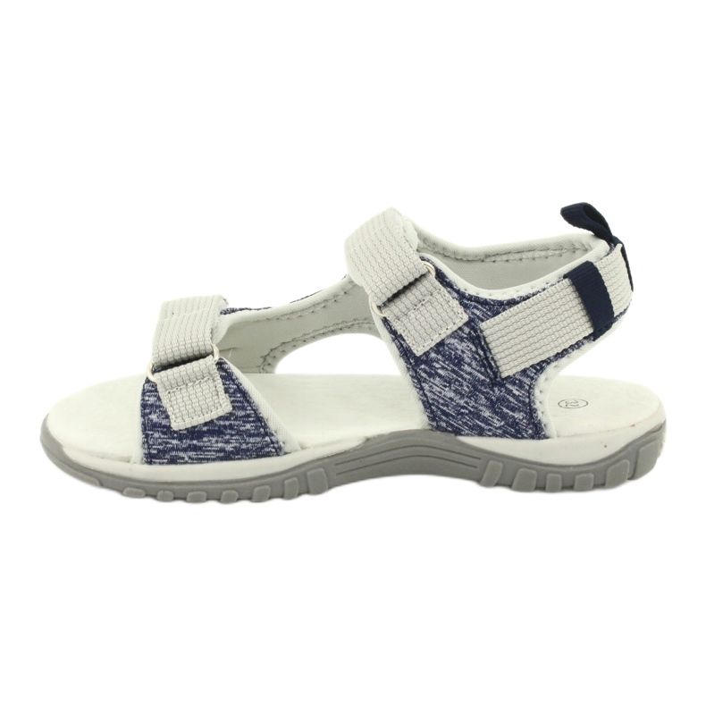 Sandalias con aplicación de piel American Club RL25/20 azul marino y gris 1