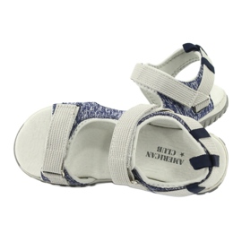 Sandalias con aplicación de piel American Club RL25/20 azul marino y gris 4