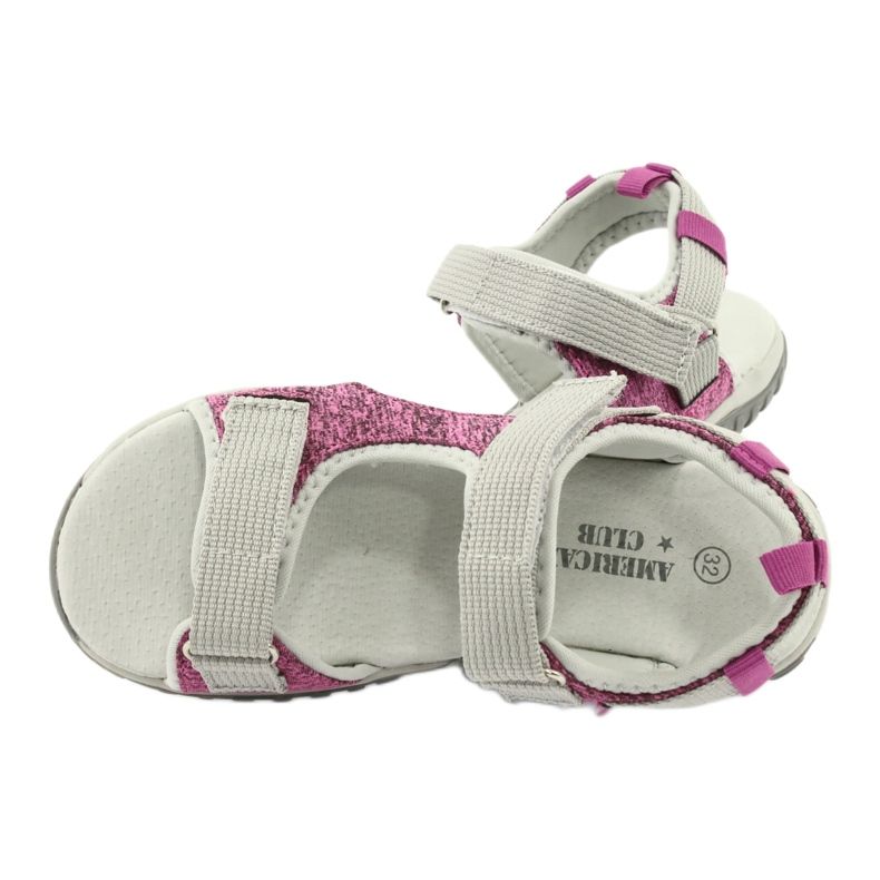 American Club Sandalias de niñas con un inserto de cuero RL25/20 rosa/gris rosado 4