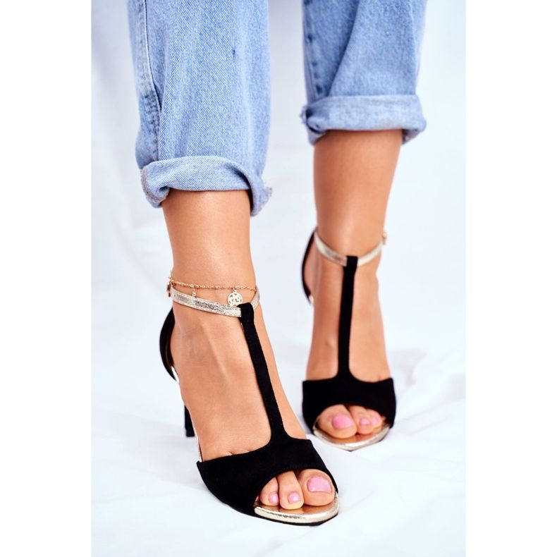 S.Barski Sandalias De Mujer Con Tacón Alto Negro 280-58 Move On Me 2