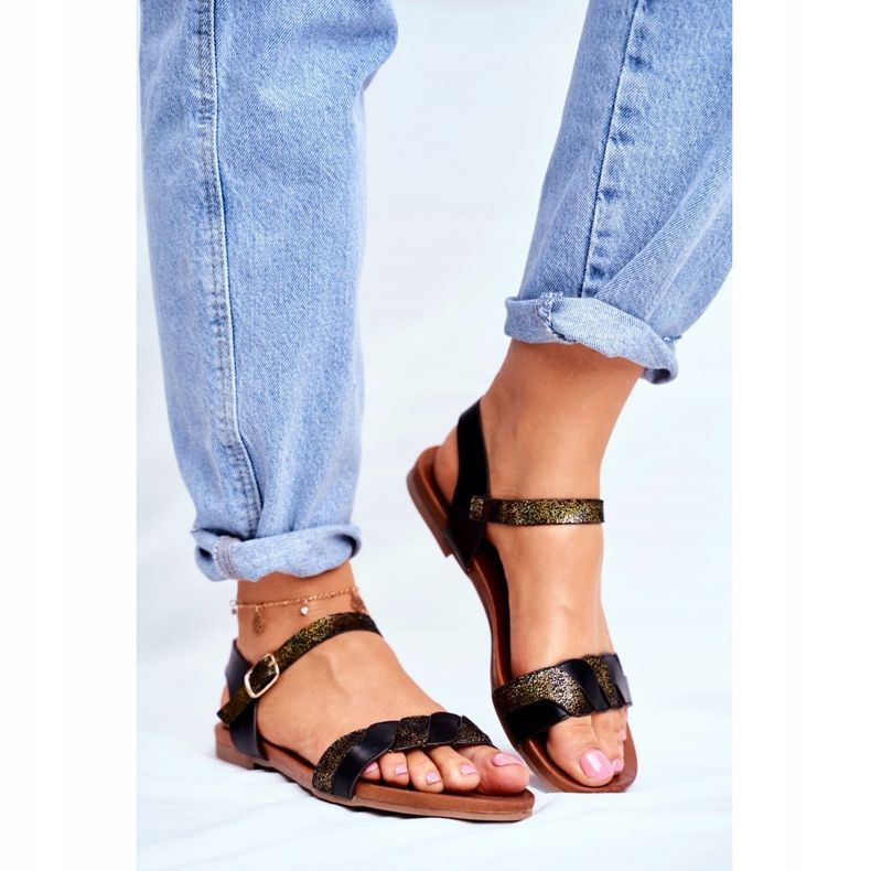 S.Barski Sandalias de mujer Flat Black Summer Vibes negro 2