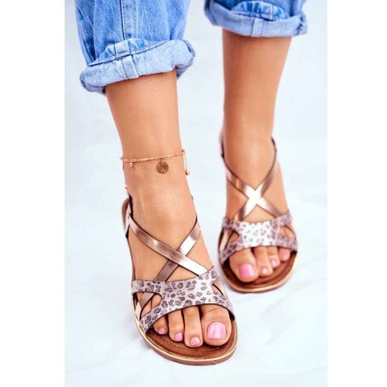 S.Barski Sandalias Planas Mujer Champagne Barski Lomba rosa amarillo 2