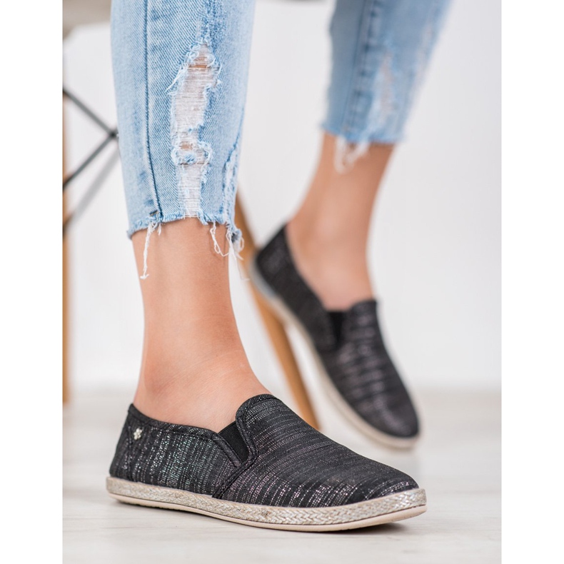Balada Slipons de tela ligera negro 1