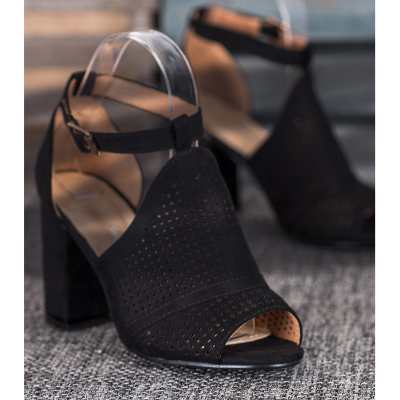 Small Swan Sandalias caladas elegantes negro 2