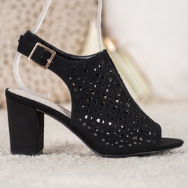 Goodin Sandalias caladas con ante negro 4