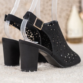 Goodin Sandalias caladas con ante negro 5