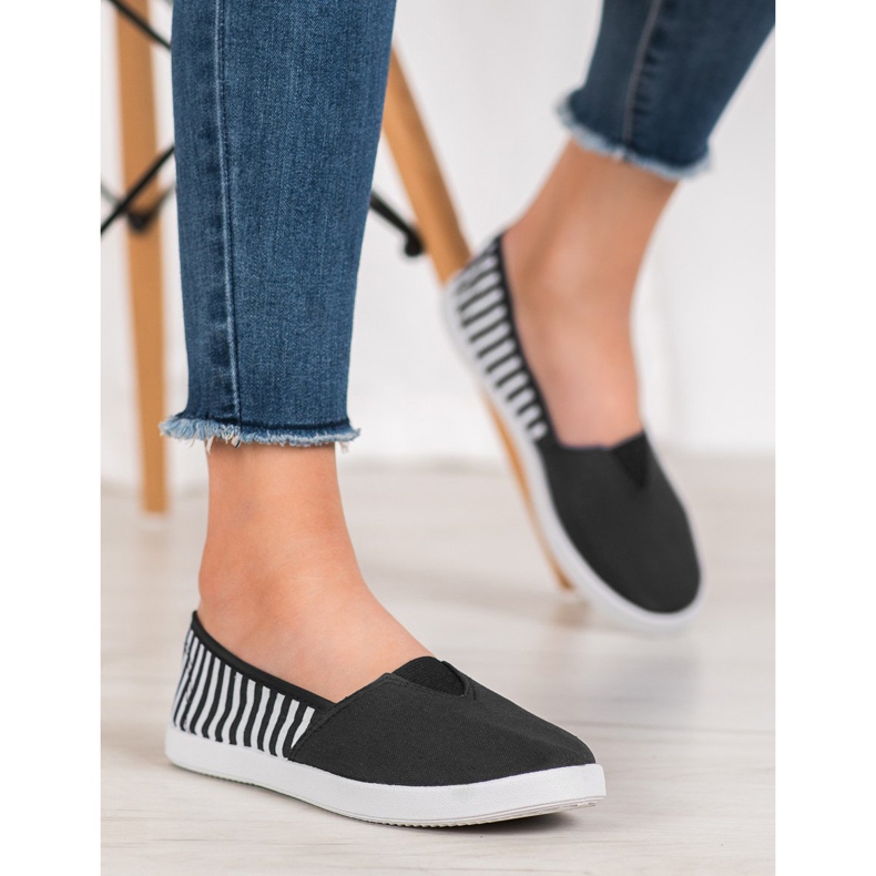 SHELOVET Slipons negros con correas 2