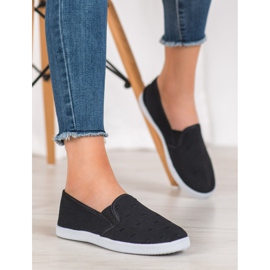 SHELOVET Slipons negros en corazones 2