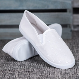 SHELOVET Slipons blancos en corazones 3