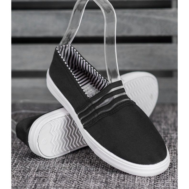 SHELOVET Zapatillas cómodas sin cordones negro 2