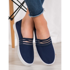 SHELOVET Zapatillas cómodas sin cordones azul 4