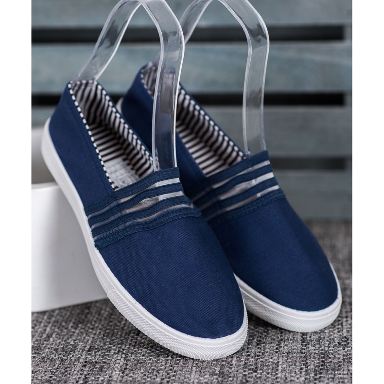 SHELOVET Zapatillas cómodas sin cordones azul 2