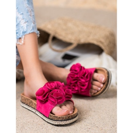 Pantuflas Cómodas Con Flores VINCEZA rosado 1