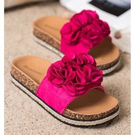 Pantuflas Cómodas Con Flores VINCEZA rosado 2