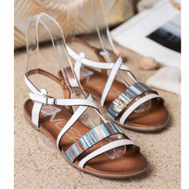 Sandalias Con Piel Ecológica VINCEZA blanco 2