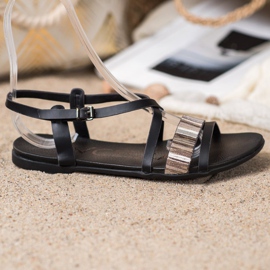Sandalias Con Piel Ecológica VINCEZA negro 3