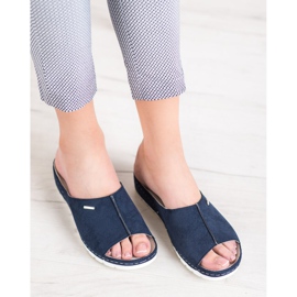 Cómodas zapatillas VINCEZA con purpurina azul 1