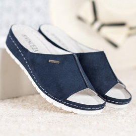 Cómodas zapatillas VINCEZA con purpurina azul 2