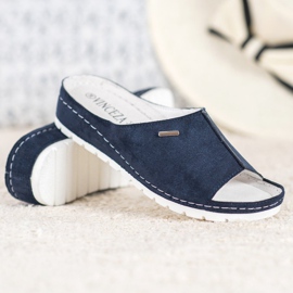 Cómodas zapatillas VINCEZA con purpurina azul 3