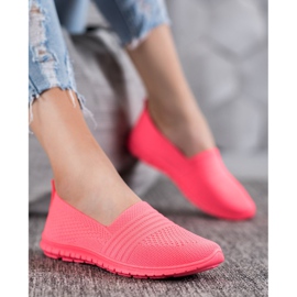 SHELOVET Slipons cómodos calados rosa 2