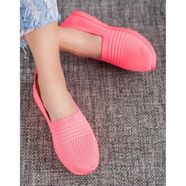 SHELOVET Slipons cómodos calados rosa 1