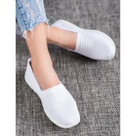 SHELOVET Slipons cómodos calados blanco 1