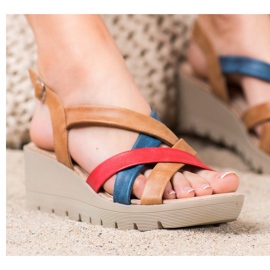 Kylie Sandalias de cuña cómodas multicolor 4