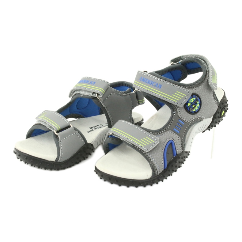 American Club Sandalias American HL20/20 plantilla de piel gris-azul 2