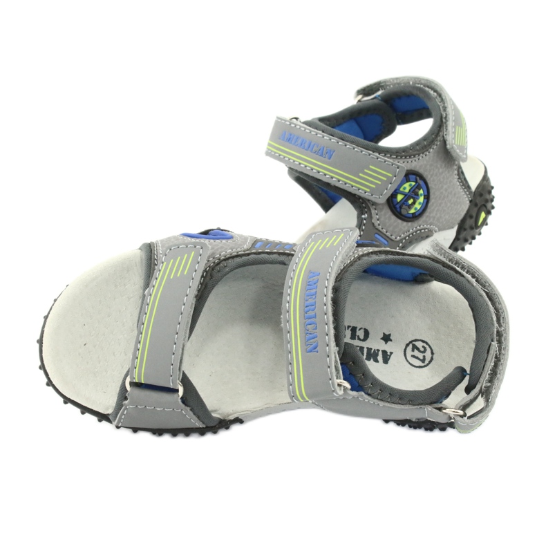 American Club Sandalias American HL20/20 plantilla de piel gris-azul 4