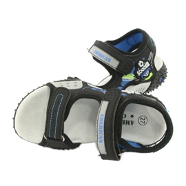 American Club Sandalias Inserto de cuero HL21/20 Negro/Azul 4