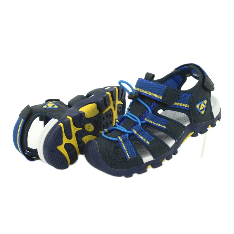 American Club Sandalias para niños con inserto de espuma American DR01 / 20 azul marino azul amarillo 3