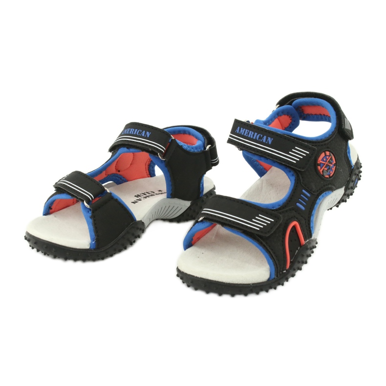 American Club Sandalias American HL20/20 plantilla de piel negro/azul 2