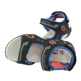 American Club Sandalias American HL20/20 plantilla de piel negro/azul 4