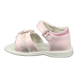 American Club Sandalias de cuero para niñas con flores XD12/20 Rosa rosado 1