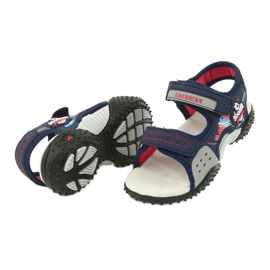 American Club Sandalias Inserto de cuero HL21/20 azul marino 3