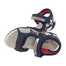 American Club Sandalias Inserto de cuero HL21/20 azul marino 4